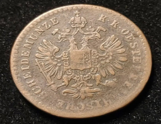 1859-V Autriche 5/10 Kreuzer Ancienne Pièce