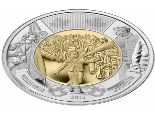 2014 Canada 2 dollar Coin WWII Wait For Me Daddy Mint Coin BU