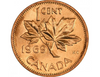 1969 Canadian 1-Cent Maple Leaf Twig Penny BU