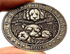 Hobo Coin -Lion family in Protective Plastic Capsule Copper Engraved