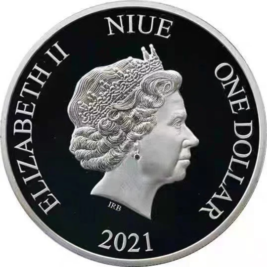 2021 Niue Island 1 Dollar 50 Years of Email silvered copper coin