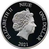 2021 Niue Island 1 Dollar 50 Years of Email silvered copper coin