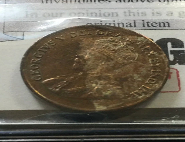 1930 Coin Mart Graded Canadian, Small One Cent, **EF-40**Foreign Residue Clnd