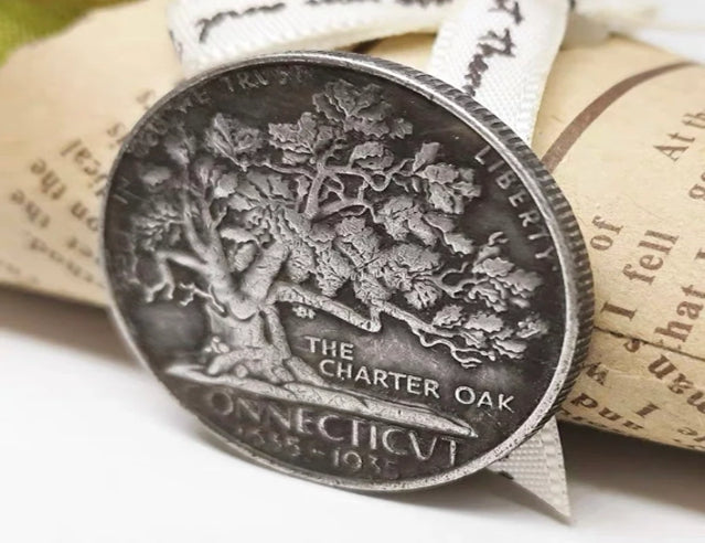 1935 Connecticut Half Dollar Commemorative Medallion 50 cent coin magic coin antique technology