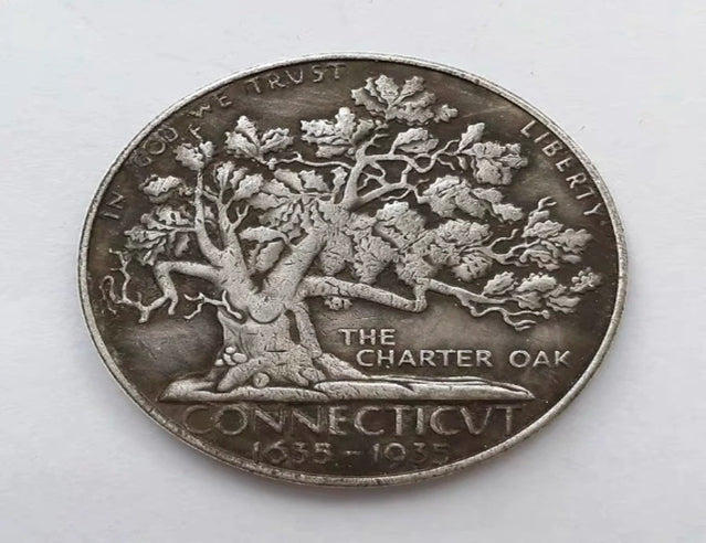 1935 Connecticut Half Dollar Commemorative Medallion 50 cent coin magic coin antique technology