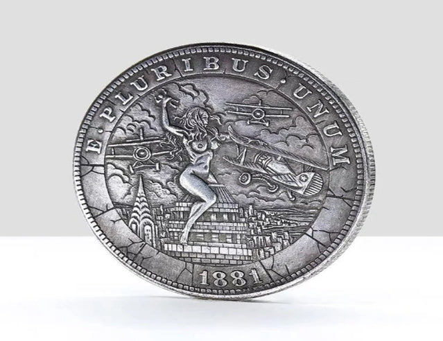 Hobo Coin - Beating heart Tower Beauty in Protective Plastic Capsule Copper Engraved