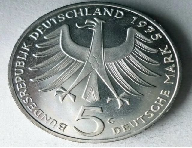 1975 G Germany 5 MARKS - AU/UNC - Excellent Vintage Silver Coin