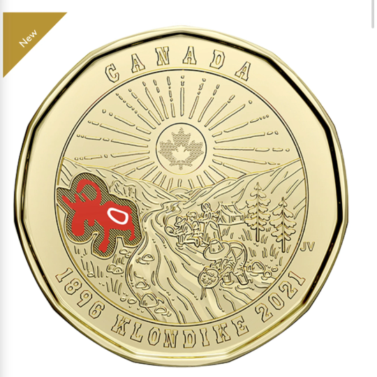 2021 Canada Klondike Gold Rush Loonie Coin, Colored / Non-Colored BU