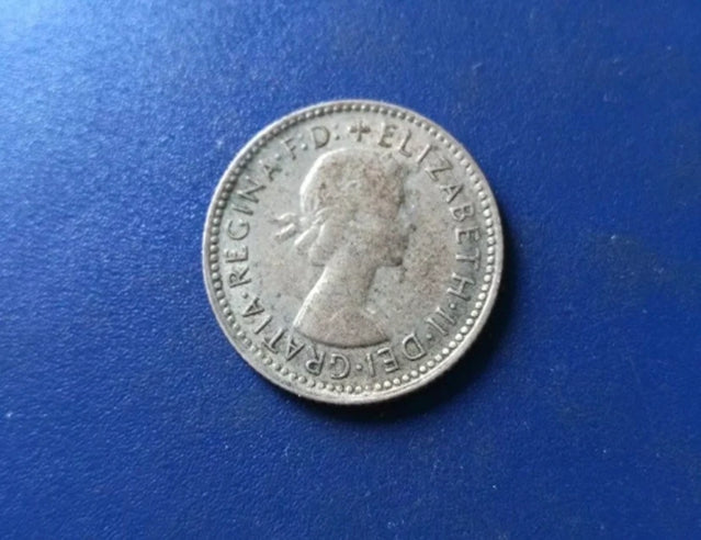 1958 Australia 6 Pence Silver Coin