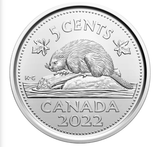 2022 Canada 5 Cent *First Strike* Uncirculated Coin from Special Wrap Roll