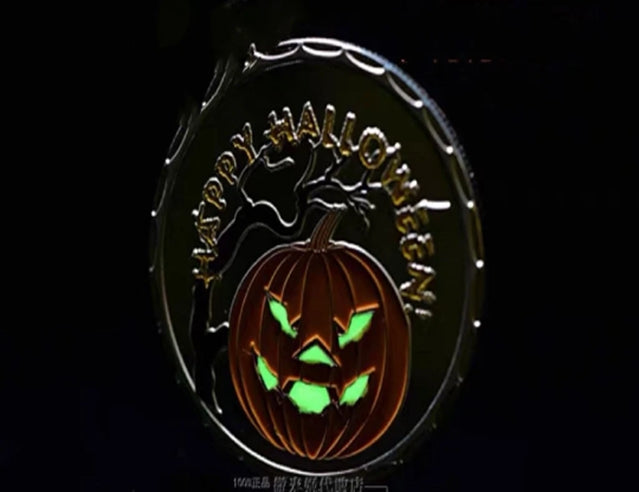 Lucky Coin Halloween pumpkin Festival double-sided luminous coins Colored Silver plated