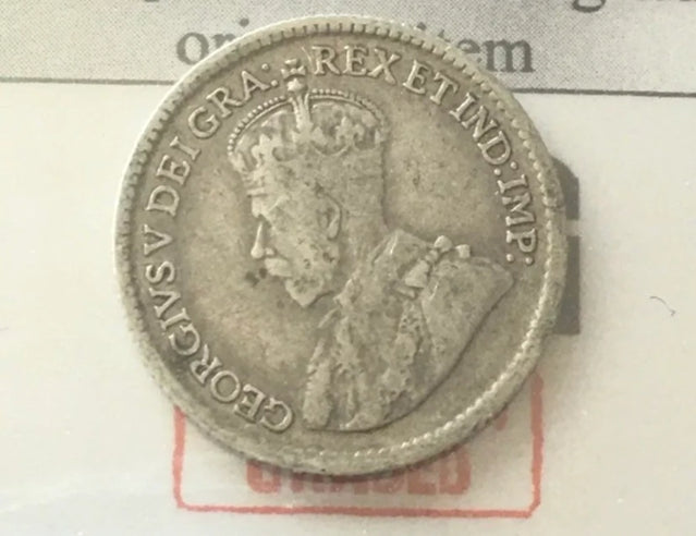 1920 Canadian Small five cent Silver coin high grade