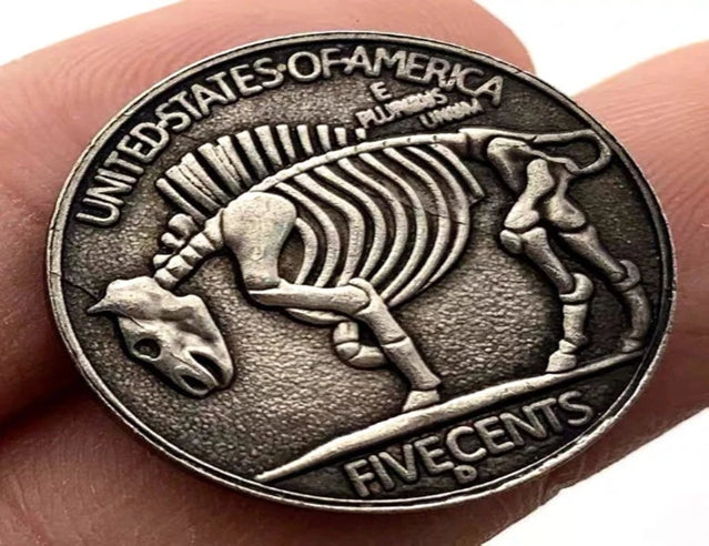 Hobo Coin - Crowman in Protective Plastic Capsule Copper Engraved