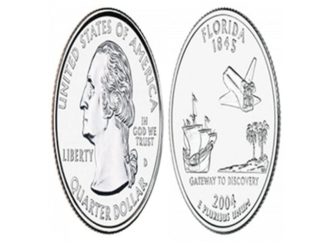 2004 50 States and Territories US Florida  Quarters UNC P & D Mark