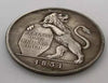 Hobo Coin -Angry Lion in Protective Plastic Capsule Copper Engraved