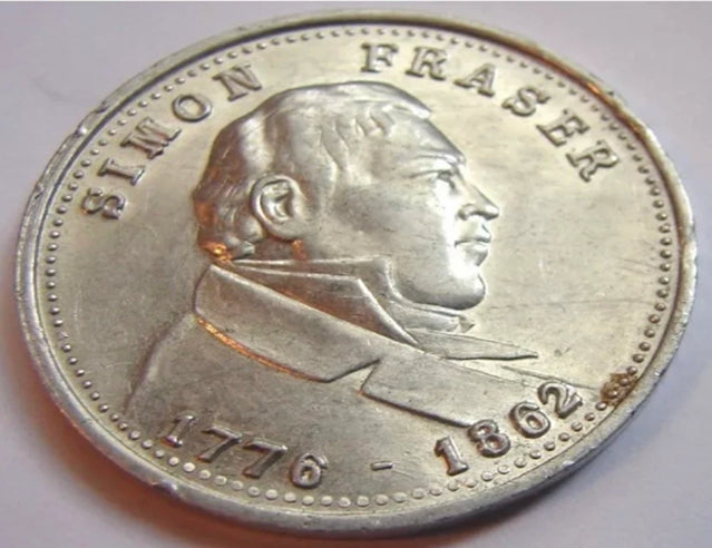 Canadian Explorer Simon Fraser (1776-1862) Aluminum-High Relief Token