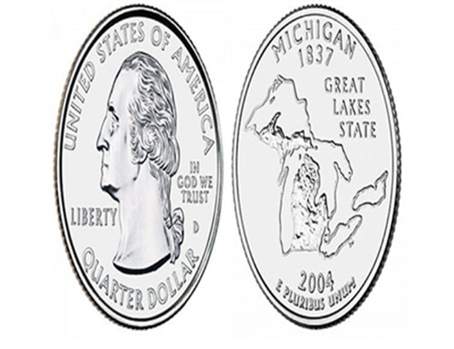 2004 50 States and Territories US Michigan  Quarters UNC P & D Mark