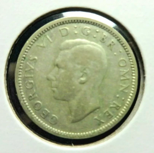 UK 1943 Silver 6 Pence Crowned Royal Cipher