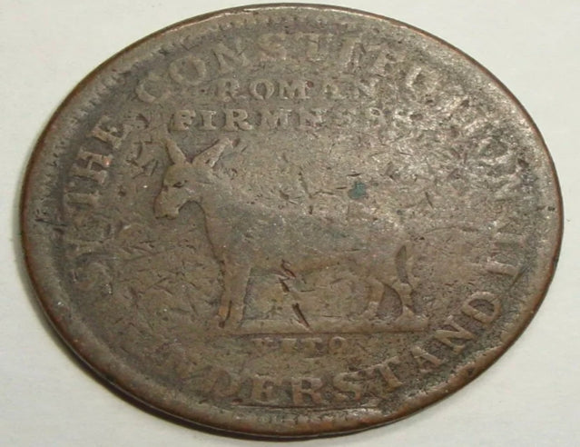 1833 united states i take the responsibility hard times token coin