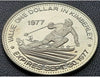 1977 Kimberley B.C. 1 Trade Dollar - Pipe Band - Great Condition