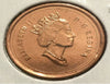 1999 Canada 1 Cent Error Coin un point sur le dessus du N au Canada + « N » Dot Variety BU.
