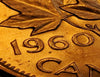 ERREUR Coin 1960 Die Chip en 9 de Date CANADA 1 Cent Copper Penny UNC