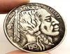 Hobo Coin - Big Nose man in Protective Plastic Capsule Copper Engraved