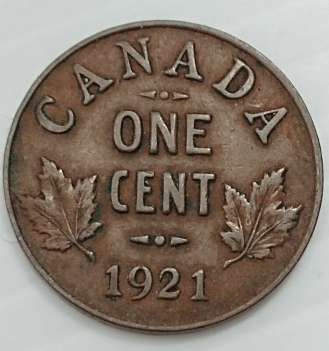 Canada 1 Cent 1921 George V Canadian Penny Coin Petit Cent Haute qualité