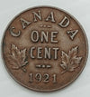 Canada 1 Cent 1921 George V Canadian Penny Coin Petit Cent Haute qualité