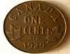 Canada 1 Cent 1929 George V  Canadian Penny Copper Coin small Cent